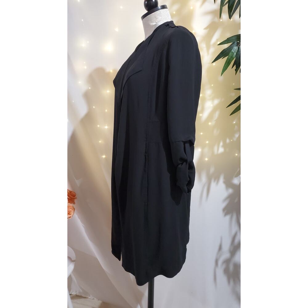Babaton Aritzia Flowy Modern Trench Coat Womens Size XS Silky Lightweight Black - Picture 5 of 12
